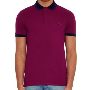 Burberry London Men Burgundy Polo Size S
